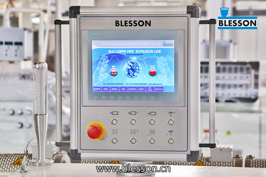 PPR vamzdžių gamybos linija Siemens S7-1200 serijos PLC valdymo sistema iš Blesson mašinų